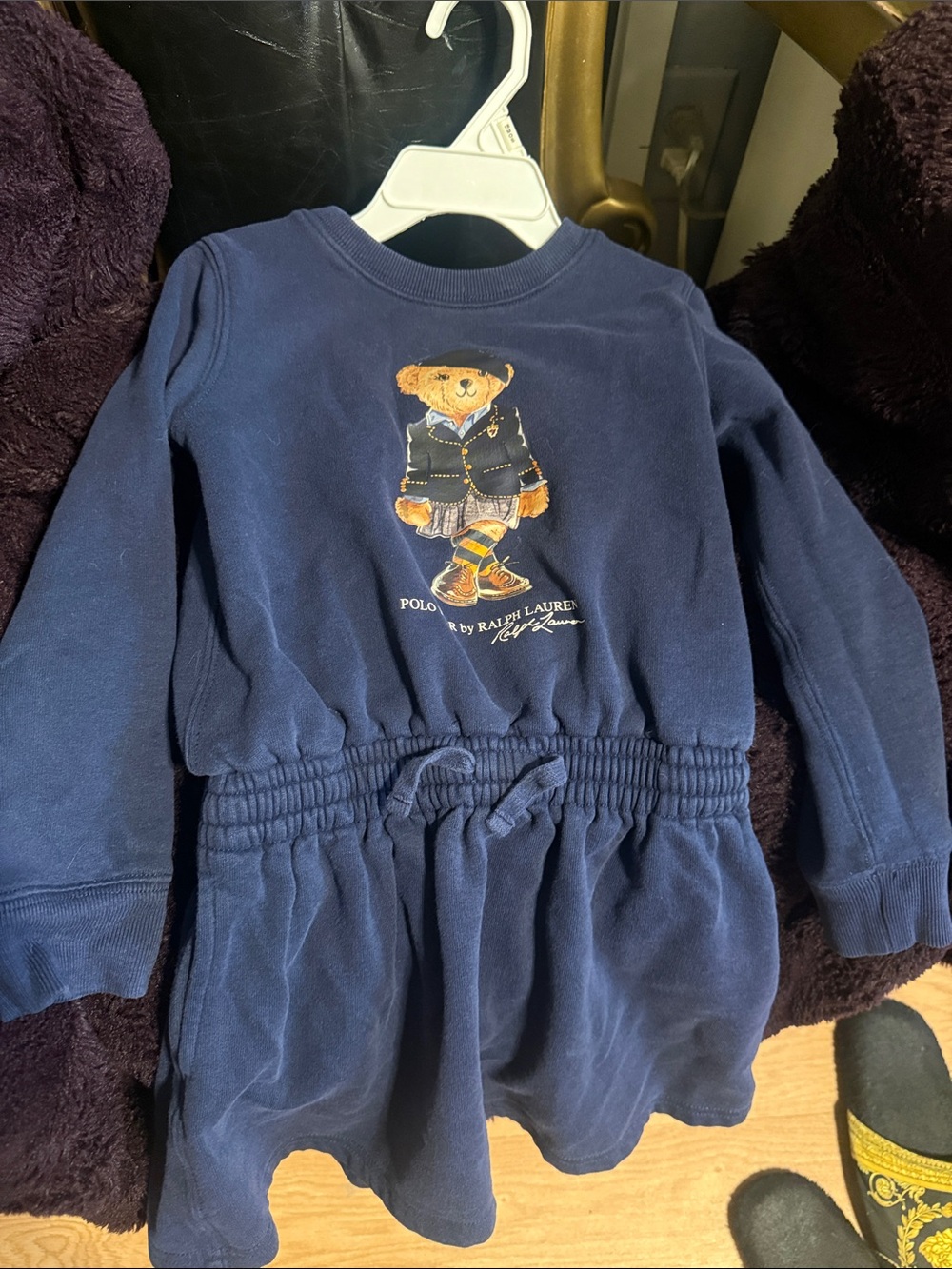 Polo Bear Navy Sweatshirt Dress